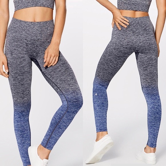 lululemon athletica Pants - Lululemon Balance Resist Gray Blue Ombre Gradient 7/8 Ankle Tight Leggings 2